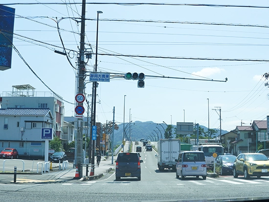 静岡大橋を渡り、用宗・東新田方面へ進みます。
