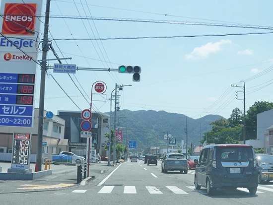 「静岡大橋西」交差点を直進します。